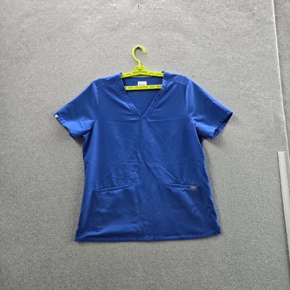 FIGS Women Scrub Top L Blue Casma Technical Collection PO#1797 Short Sleeve